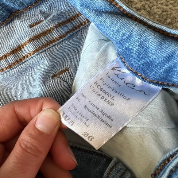 Kancan jean shorts womens 26 blue medium wash high rise distressed holy casual - Picture 5 of 11
